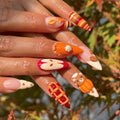 Cozy Fall Press On Nails, 3D Apple Pie Pumpkin Nails, Cute Autumn Nail Art