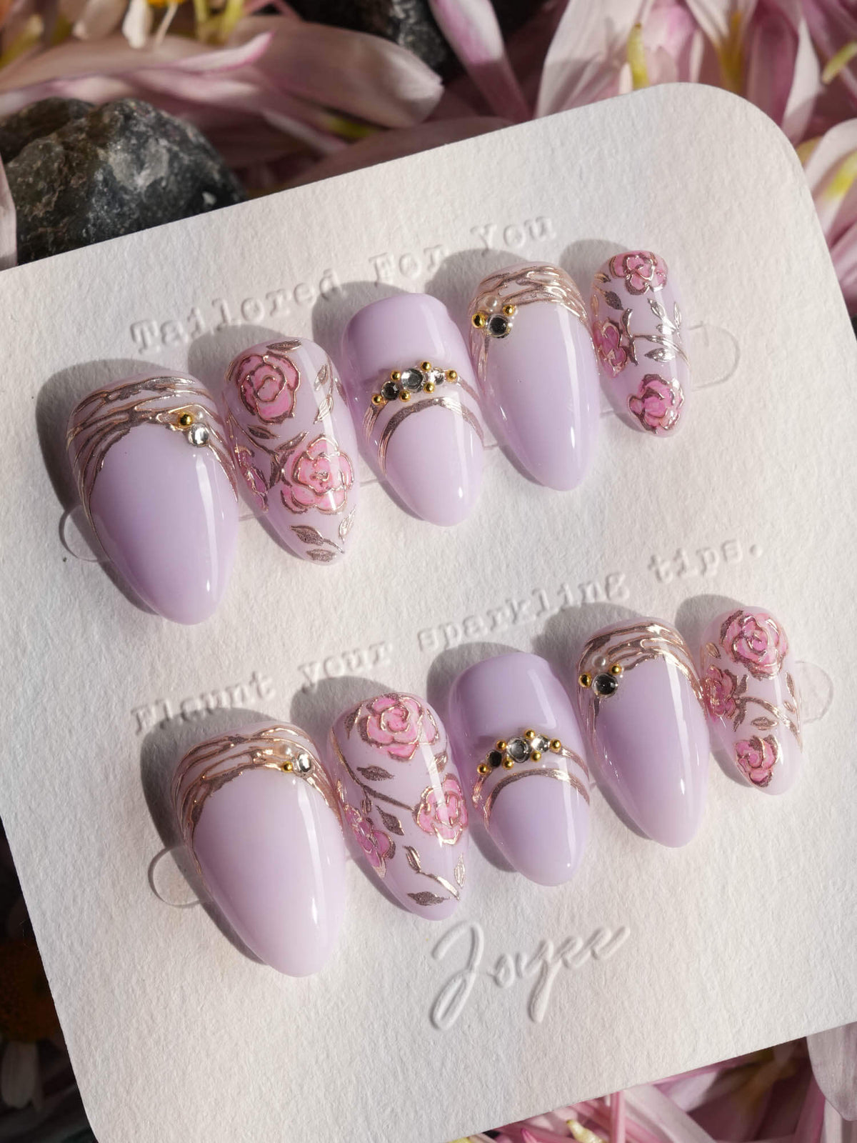 Lavender Rose Reusable Press On Nails