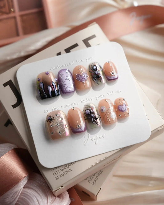 Luminous Spider Reusable Press On Nails