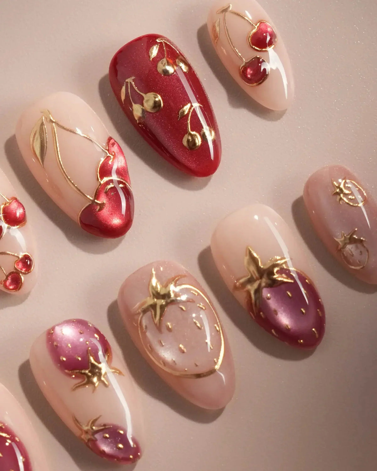 Crystal Berry Reusable Press On Nails