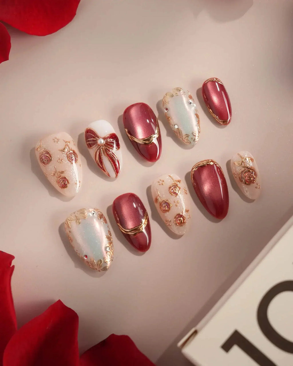 Coquette Red Reusable Press On Nails