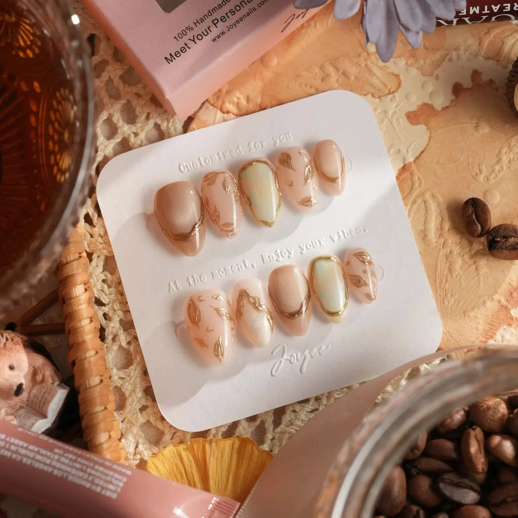 Earthy glow Reusable Press On Nails