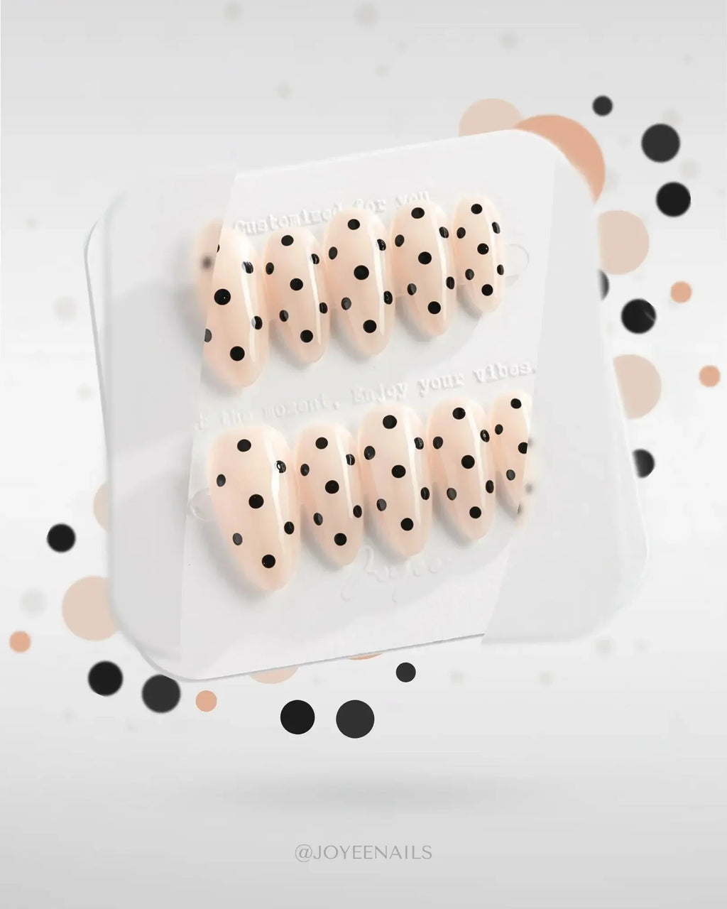 Dot Noir Reusable Press On Nails
