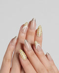 Tweed Light Reusable Press On Nails