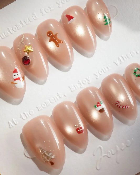 Mini Noel Reusable Press On Nails