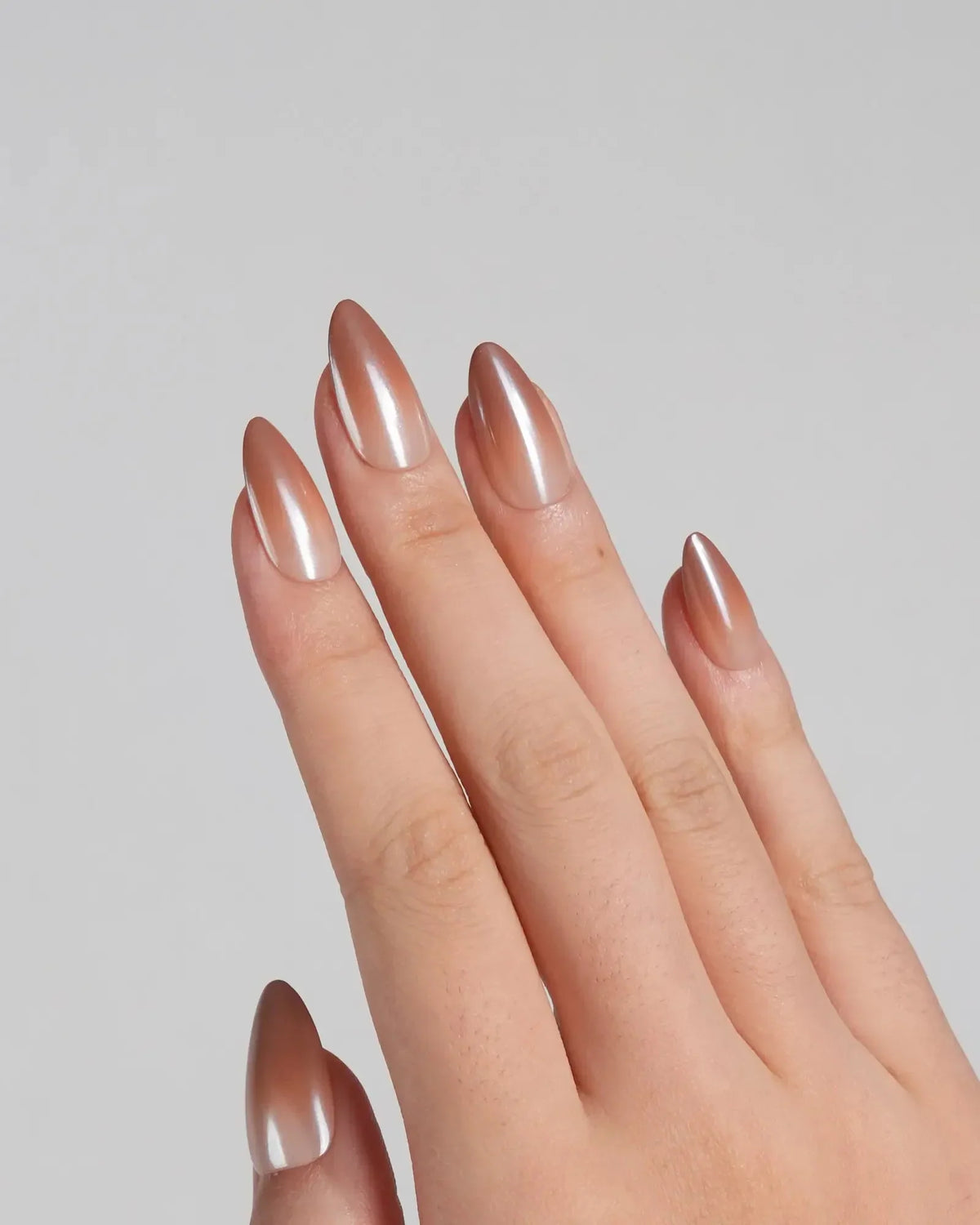 Caramel Chrome Reusable Press On Nails