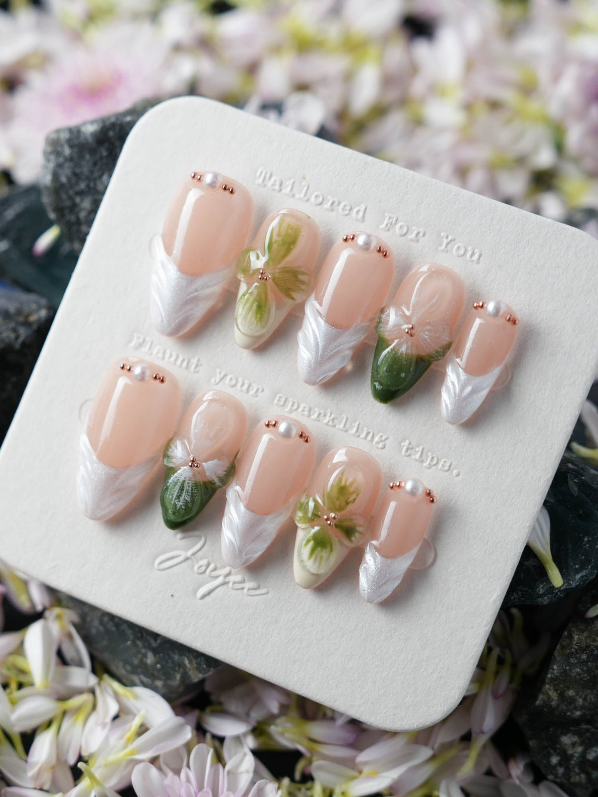 Duchess Olive 3D Floral Press On Press On Nails