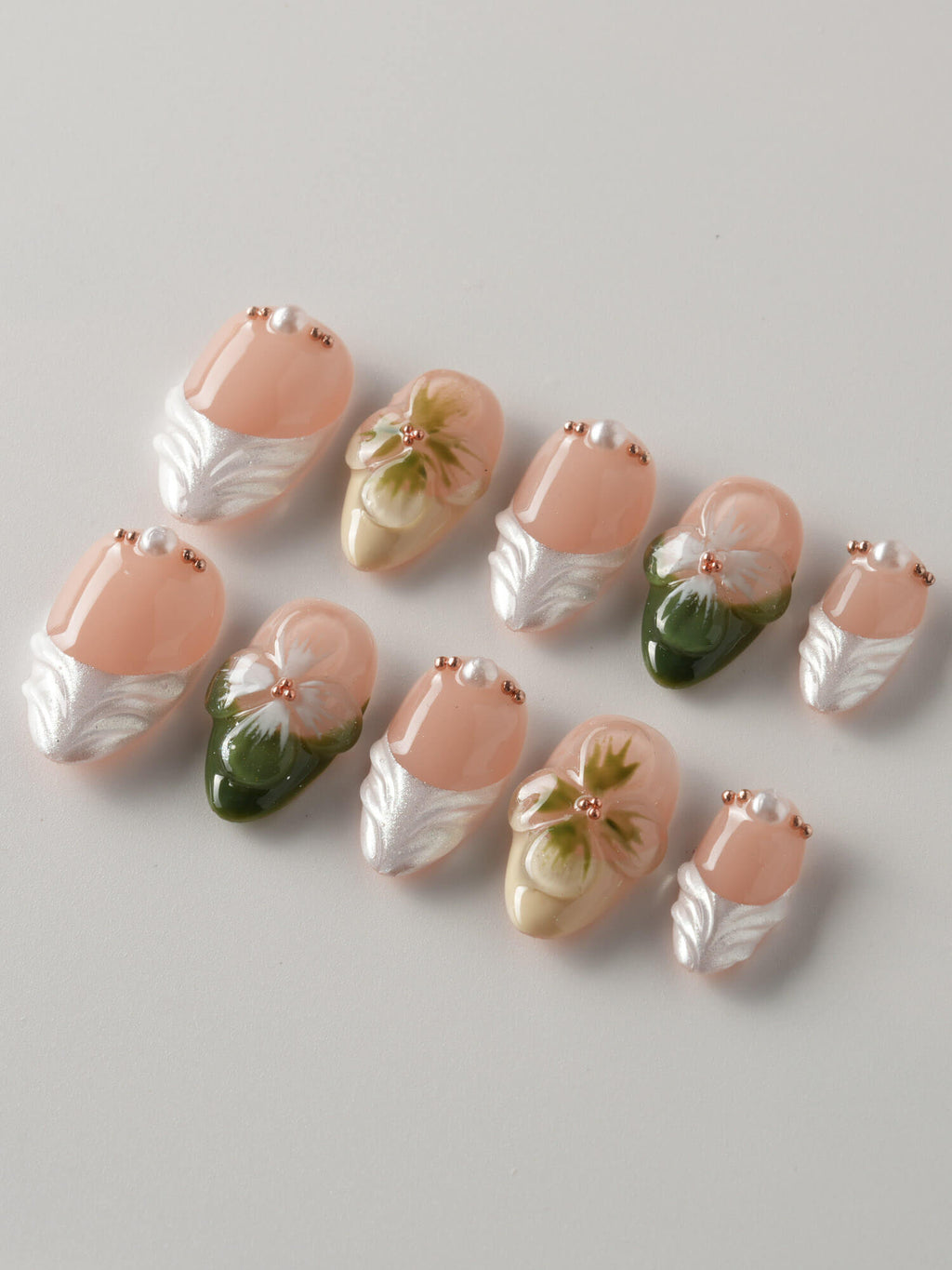 Duchess Olive 3D Floral Press On Press On Nails