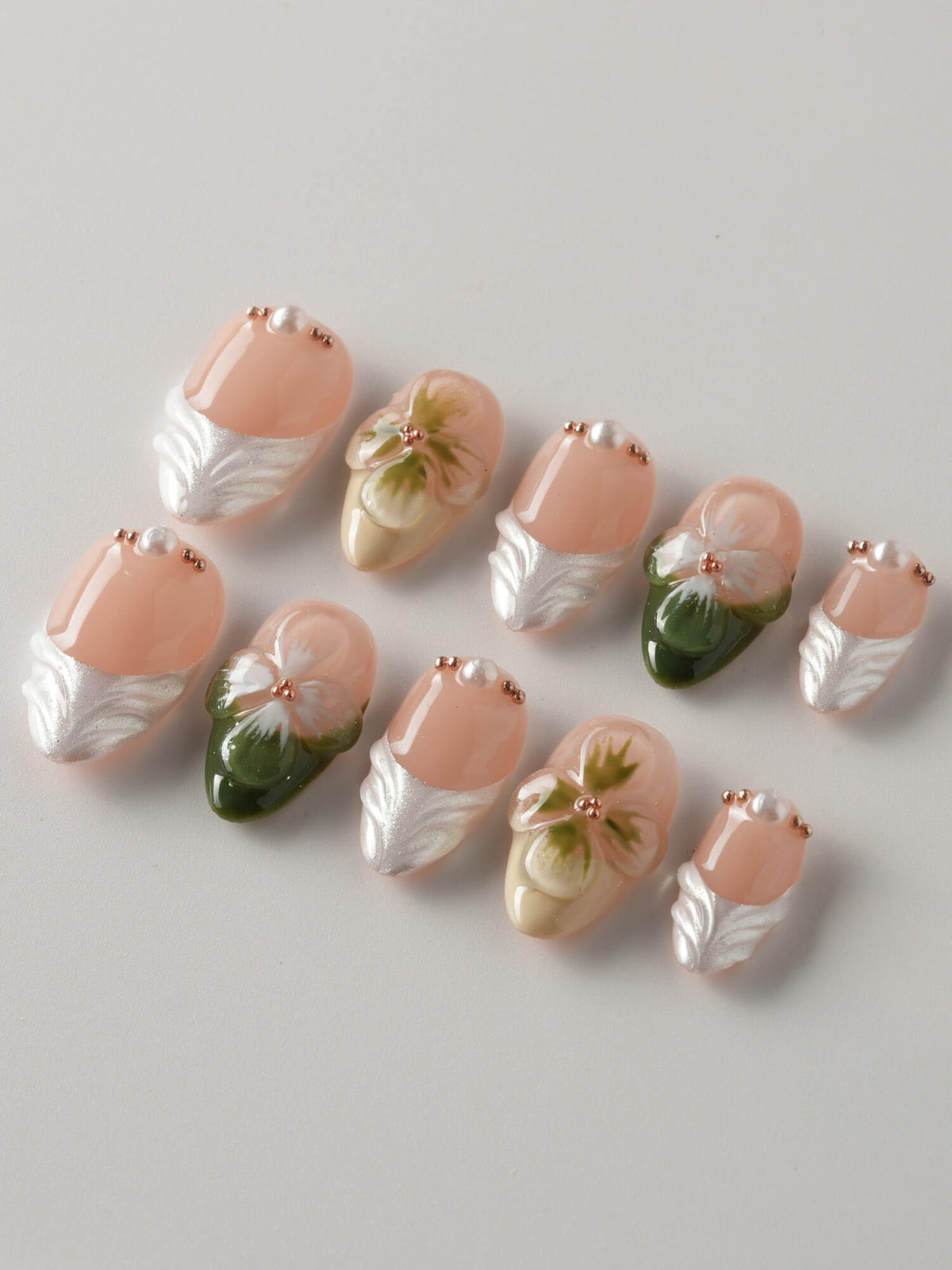 Duchess Olive 3D Floral Press On Press On Nails