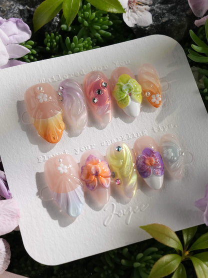 Orchid Extra Glow Reusable Press On Nails
