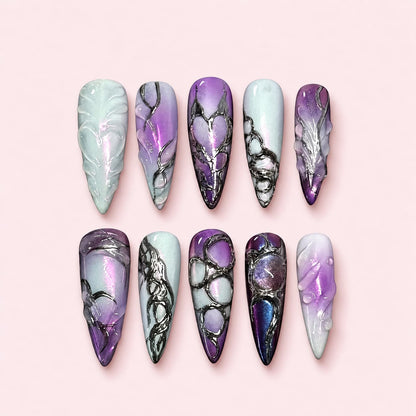 Orchid Mist Stiletto Press-On Nails
