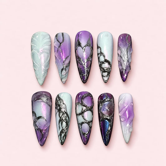 Orchid Mist Stiletto Press-On Nails