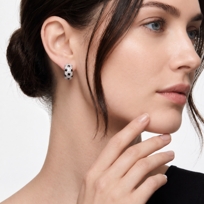 Black Onyx Pavé Wide Hoop Earrings