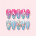 Pink Dolphin Round Press-On Nails