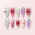 Plum Blossom Stiletto Press-On Nails