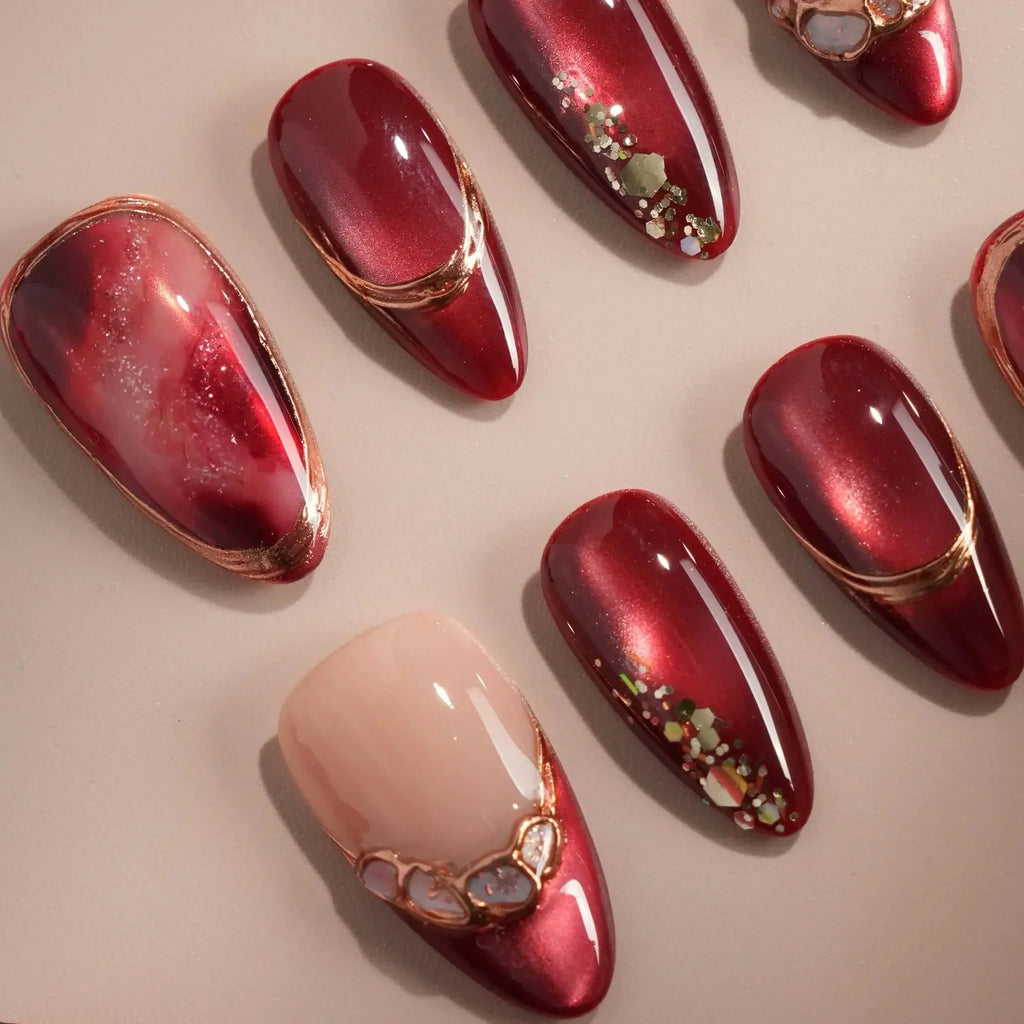Molten Rouge Reusable Press On Nails