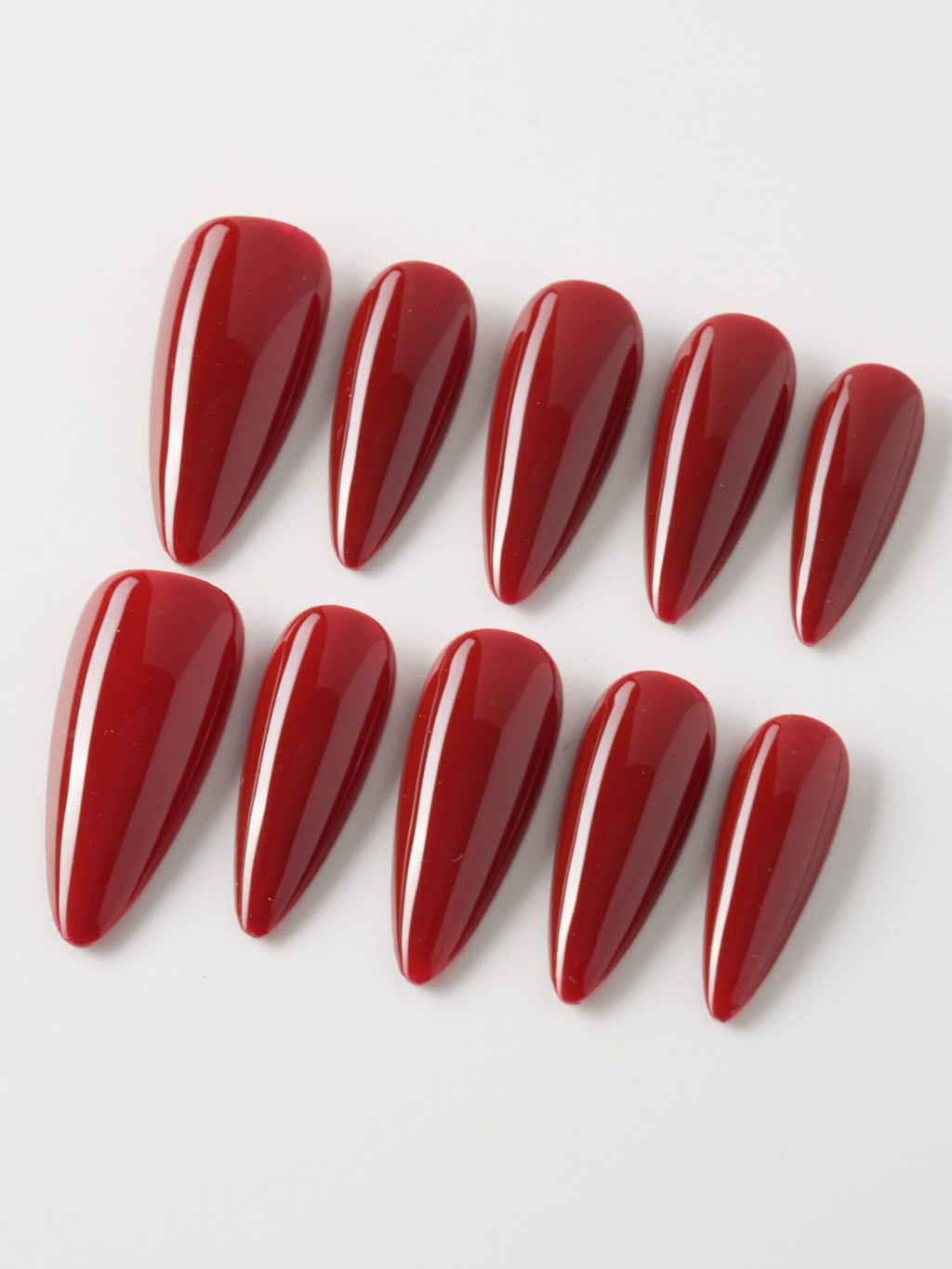 Solid Red Roses Reusable Press On Nails