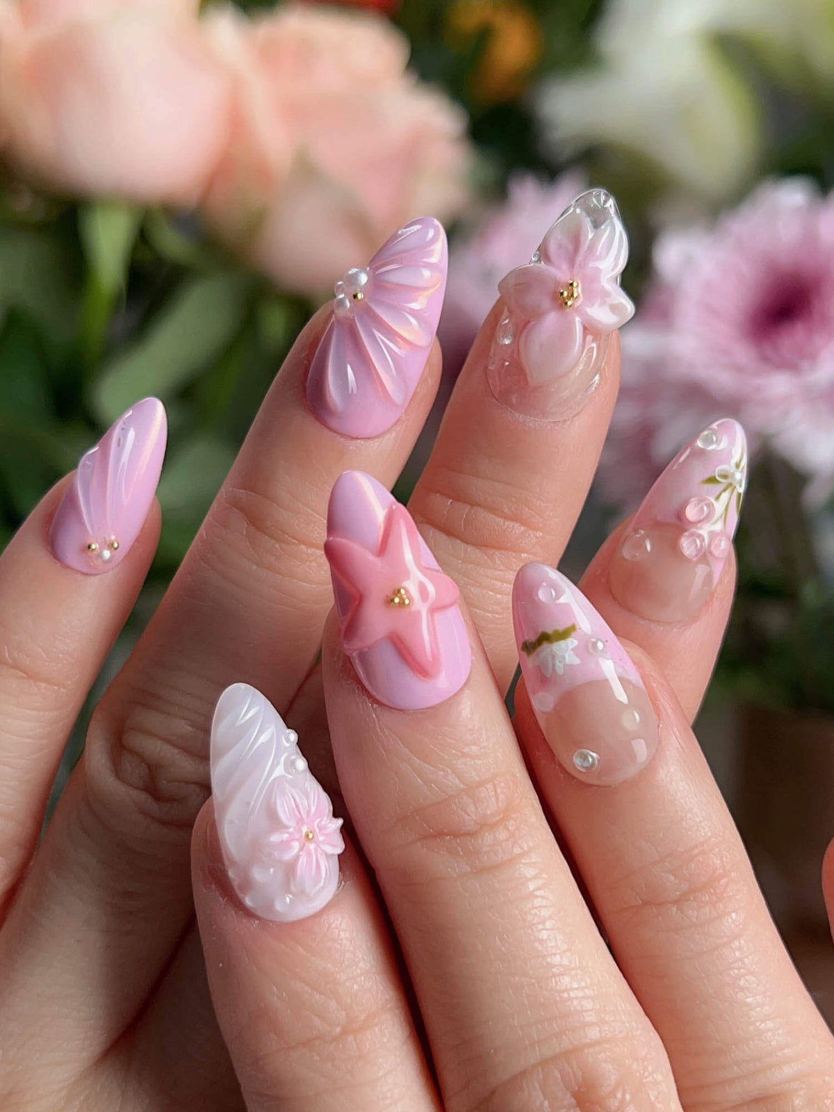 Romantic Garden Reusable Press On Nails
