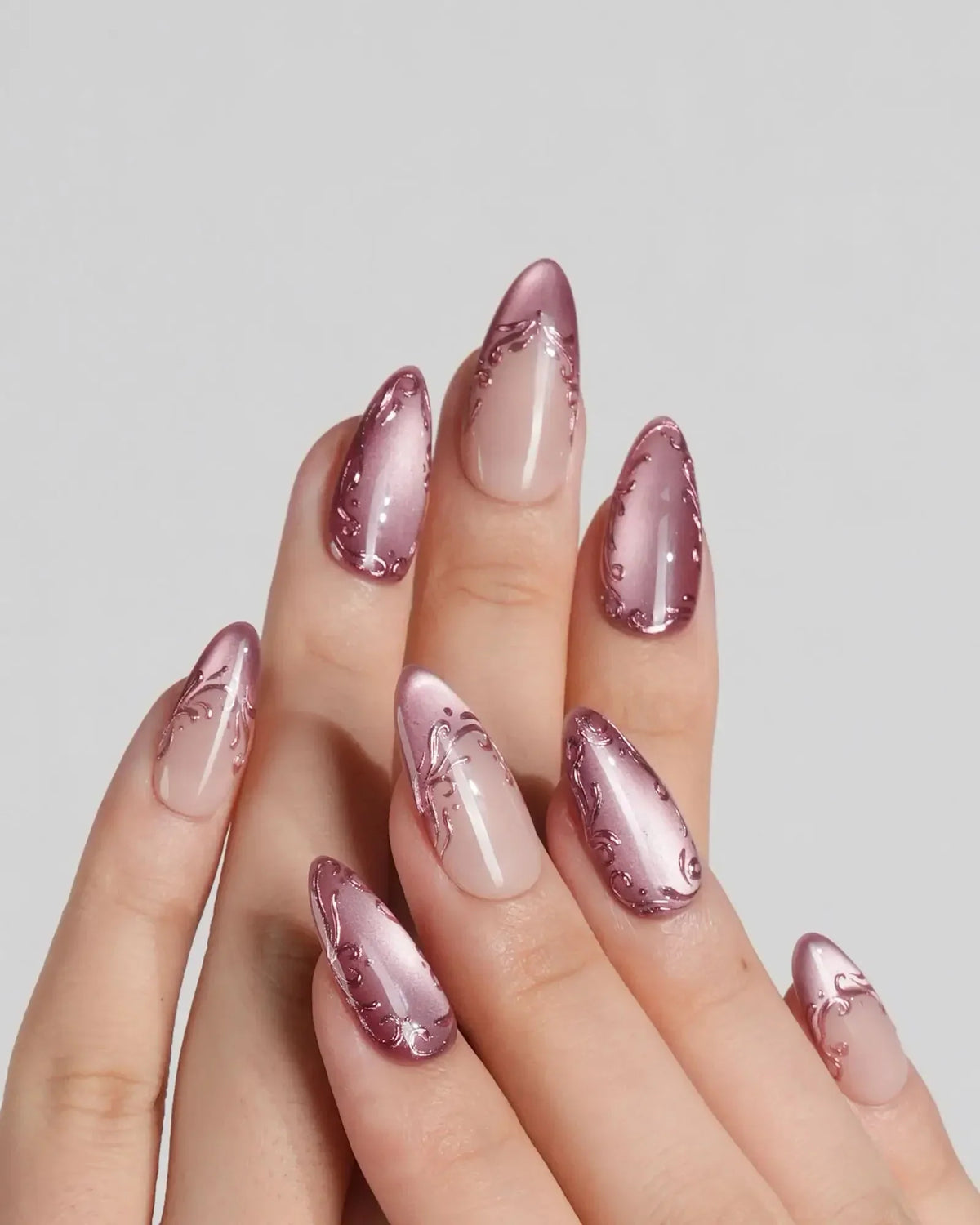 Rose Edge Reusable Press On Nails