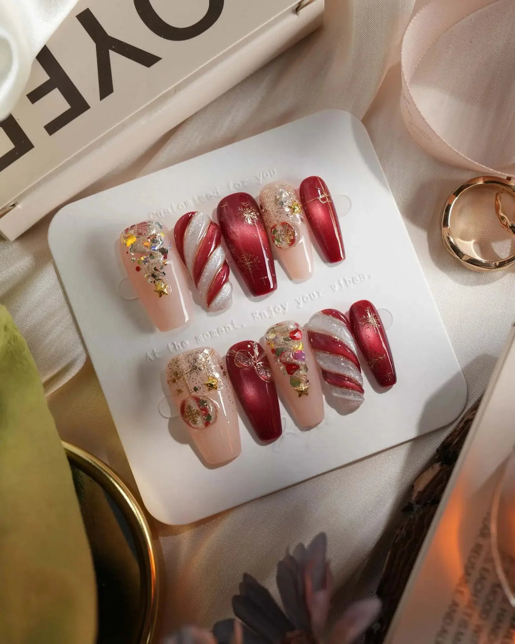 Ruby Night Reusable Press On Nails