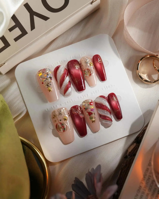 Ruby Night Reusable Press On Nails