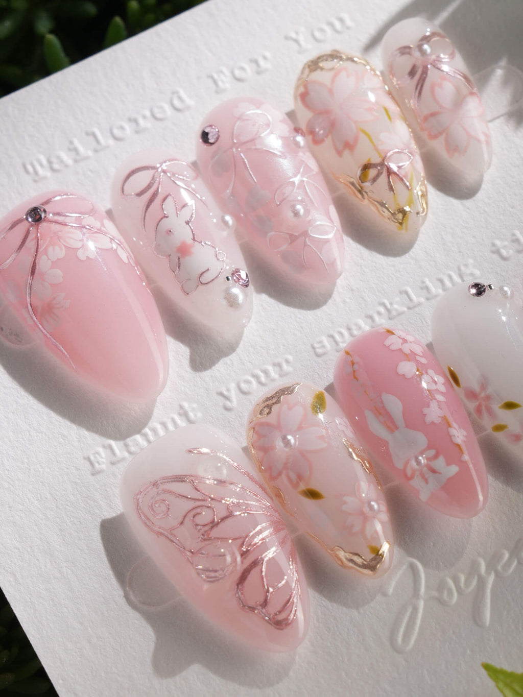 Sakura Cipher Reusable Press On Nails