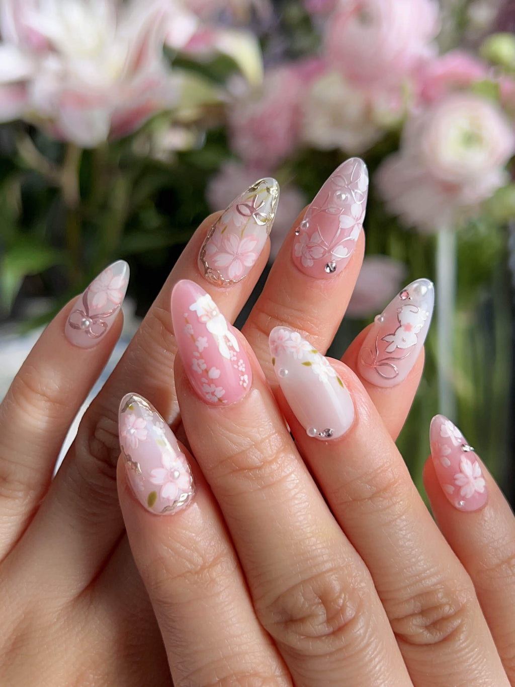Sakura Cipher Reusable Press On Nails