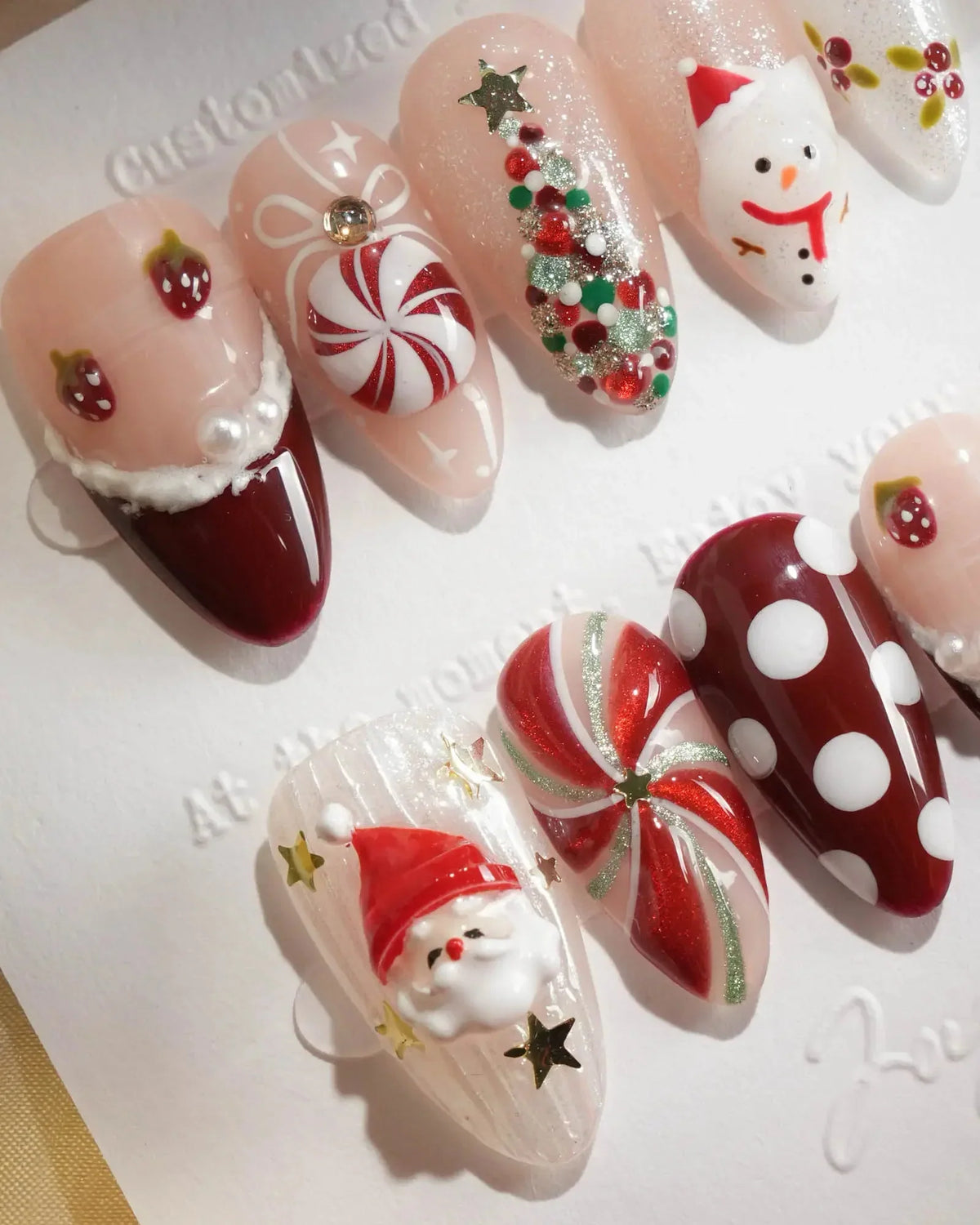Holiday Party Reusable Press On Nails