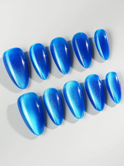Royal Blue Reusable Press On Nails