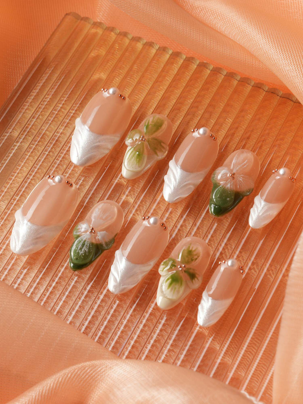 Duchess Olive 3D Floral Press On Press On Nails