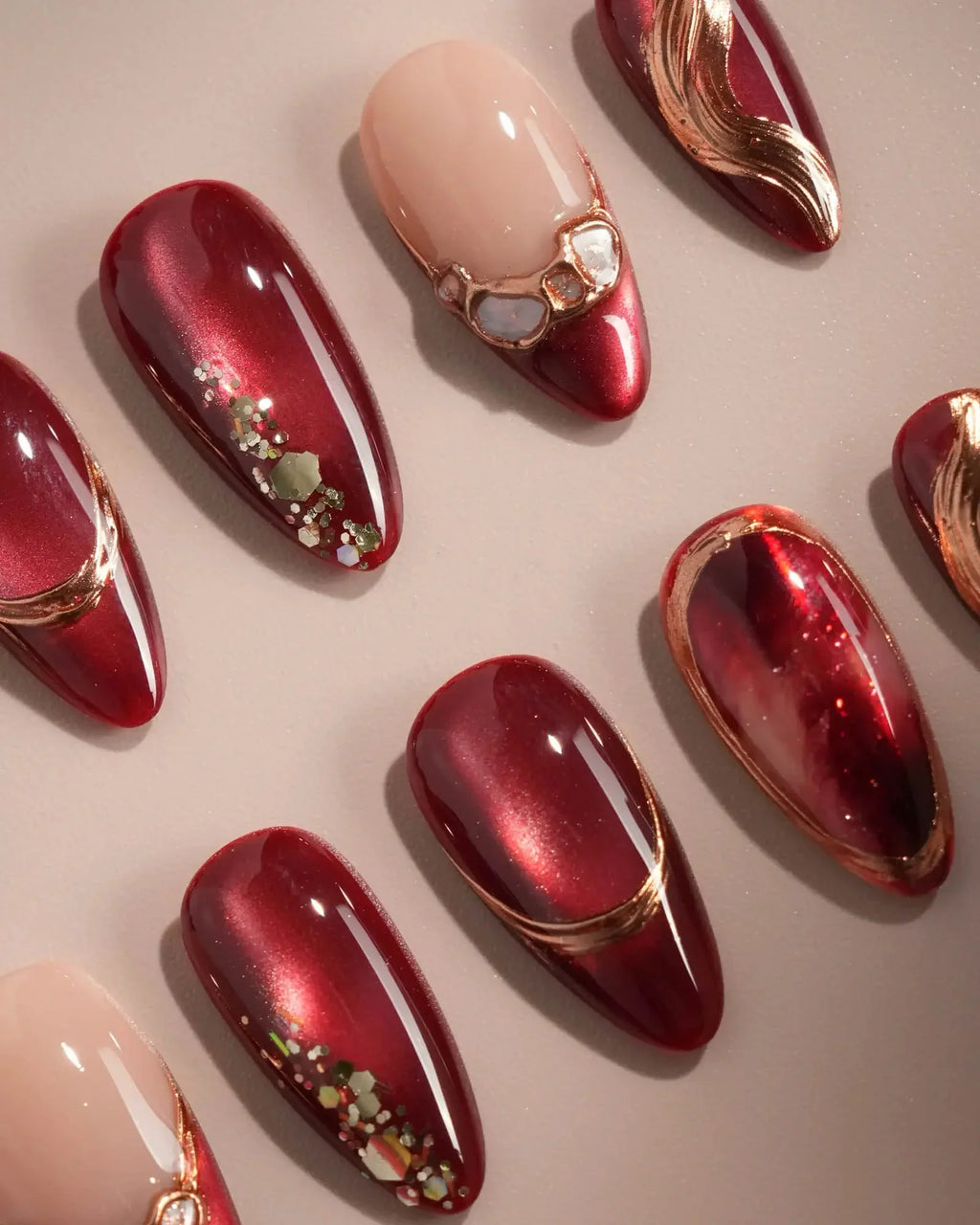 Molten Rouge Reusable Press On Nails
