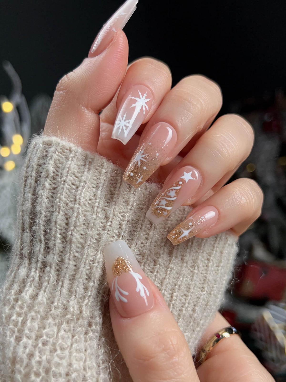 Silent Night Reusable Press On Nails
