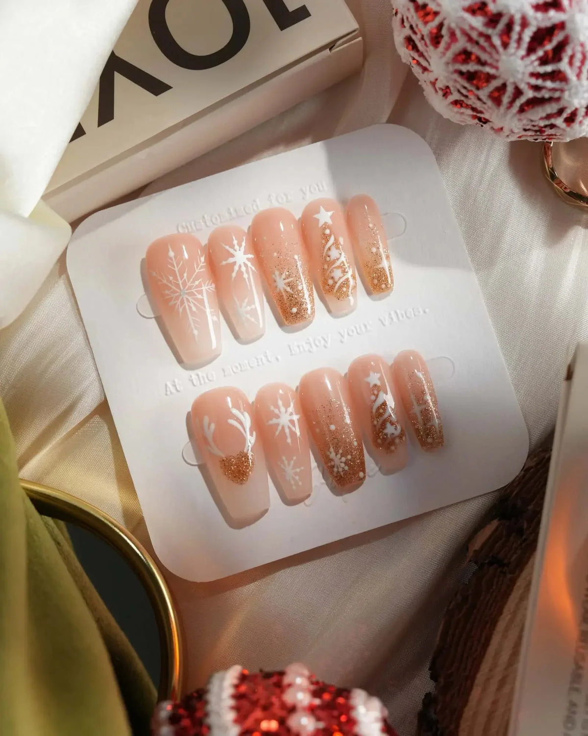 Silent Night Reusable Press On Nails