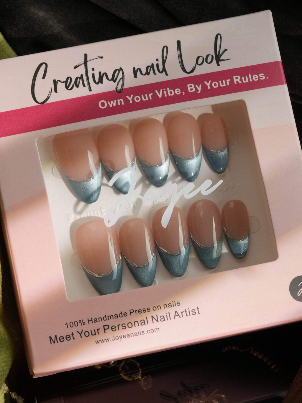 Silk Azure Reusable Press On Nails