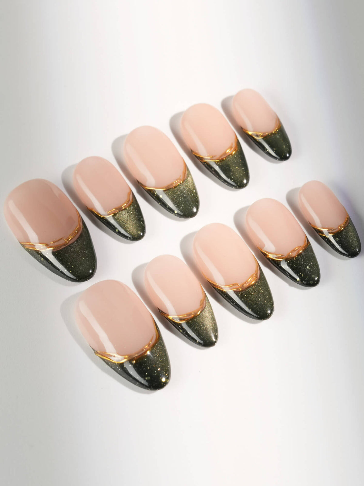 Silk Green Reusable Press On Nails