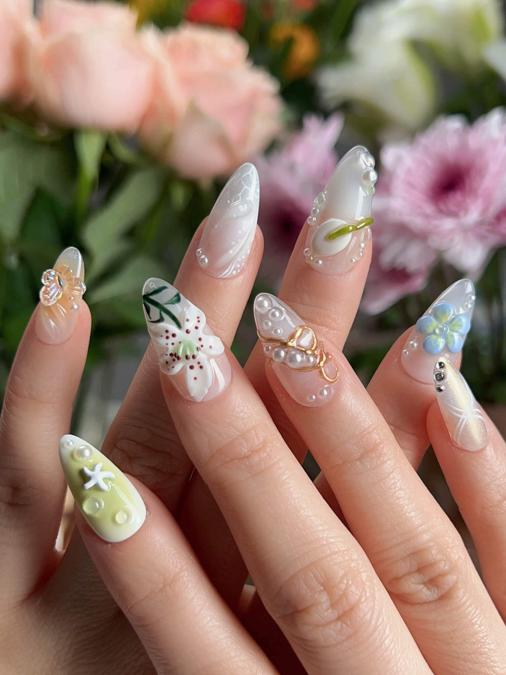Spring wink Reusable Press On Nails