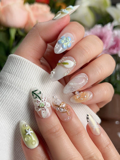 Spring wink Reusable Press On Nails