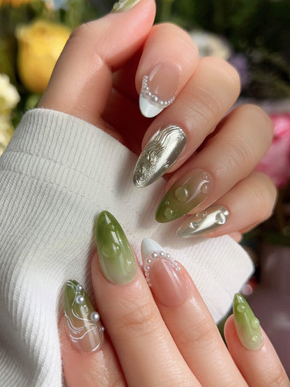 Streams Journey Lines Reusable Press On Nails