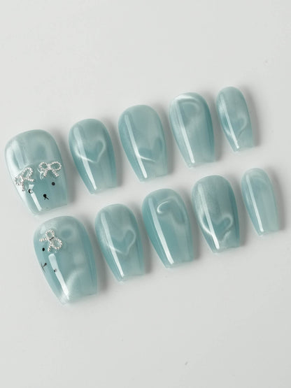 Thump Bunny_Macaron Reusable Press On Nails