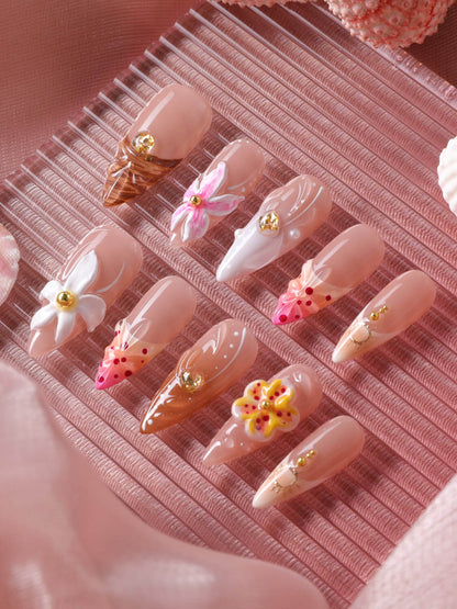 Tropical Vibes Reusable Press On Nails