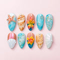 Tropical Starfish Press-On Nails — Stiletto Summer Set