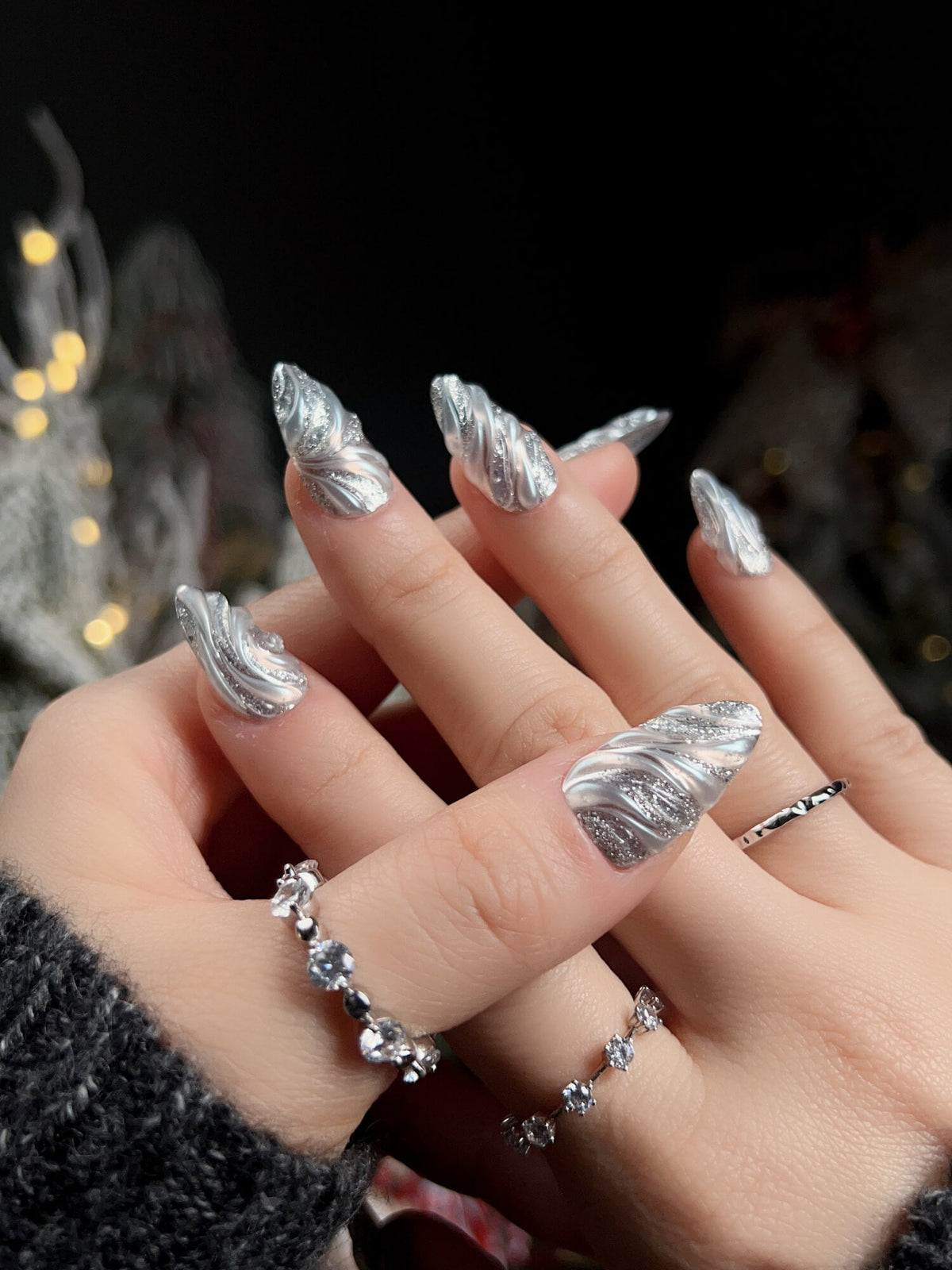 Velvet Frost Reusable Press On Nails