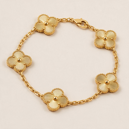 Sunray Clover Five Motif Bracelet