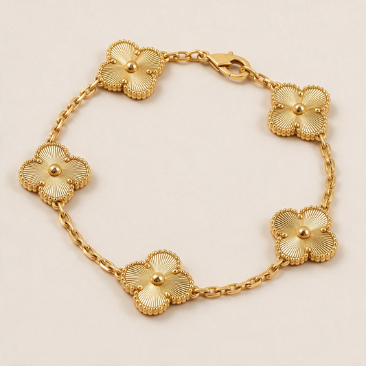 Sunray Clover Five Motif Bracelet