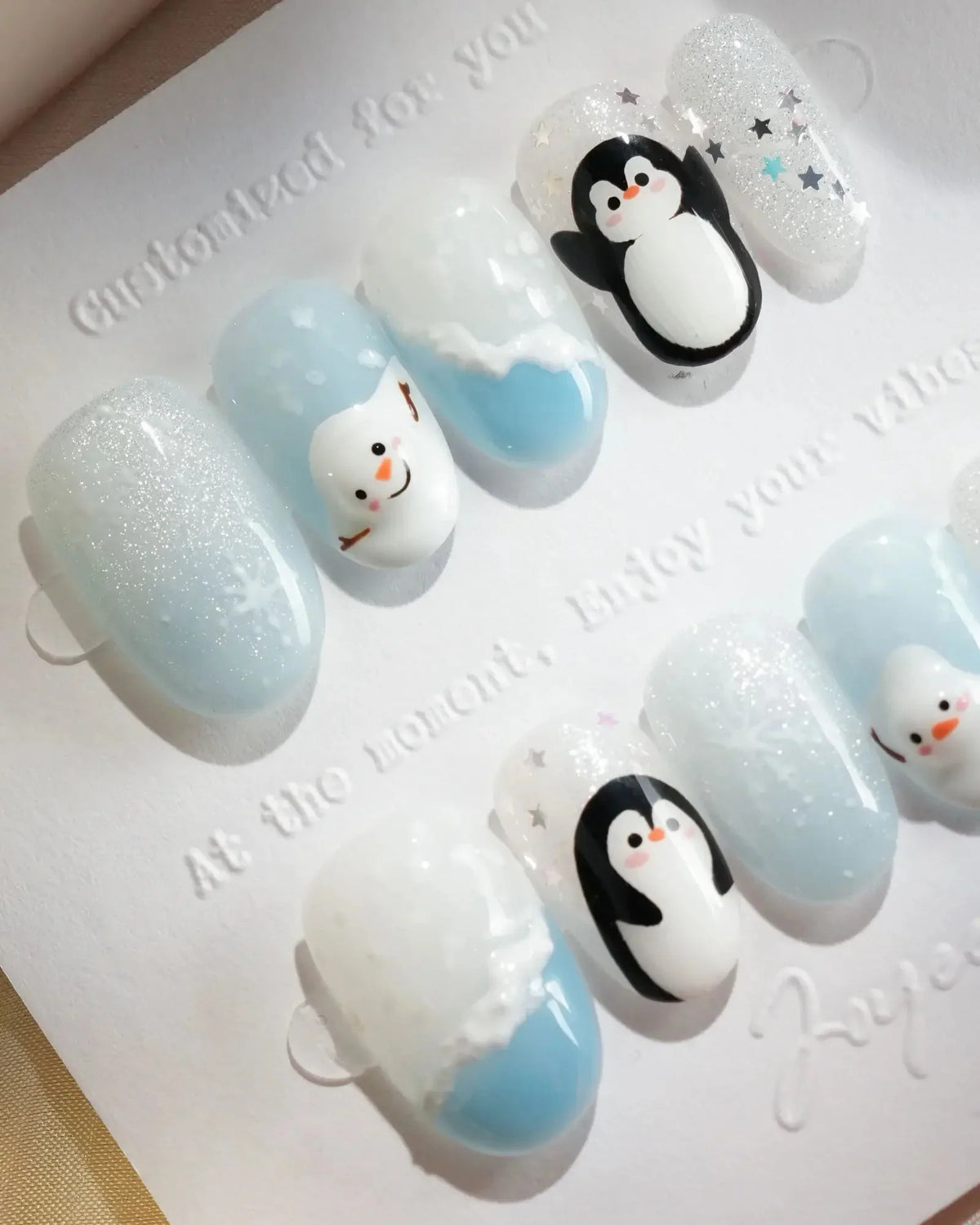 Polar Friends Reusable Press On Nails