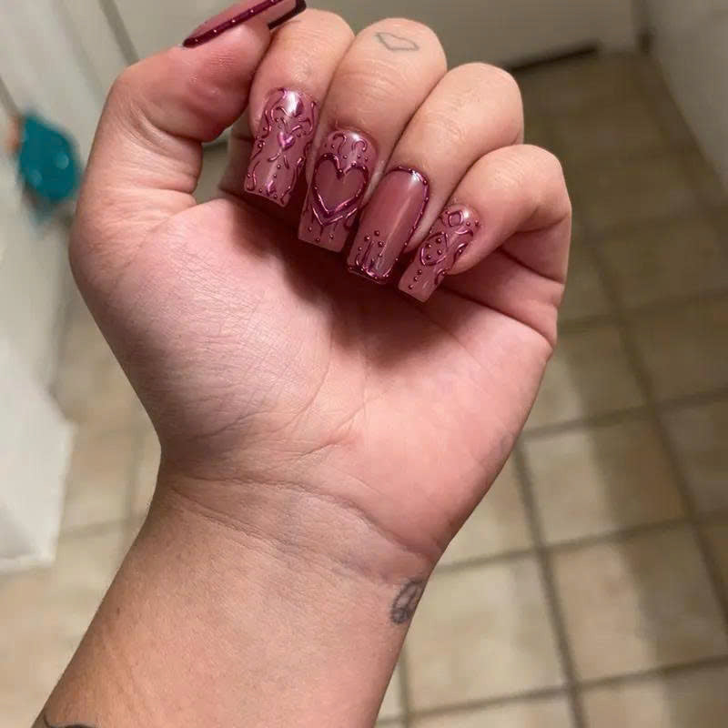 Chrome Empress Purple Handmade Press On Nails